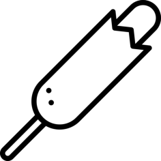 Corn Dog Outline Icon Svg Set, Free Vectors File